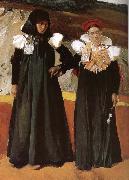Joaquin Sorolla Two women wearing traditional costumes Aragon oil painting